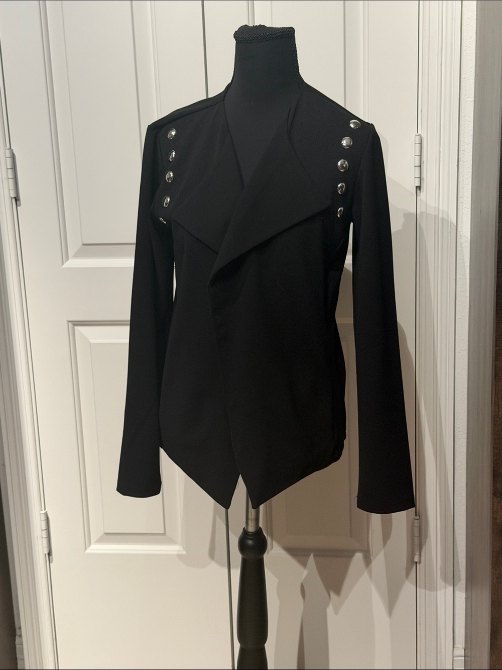 Colleen Lopez Black Military-Button Blazer(A)